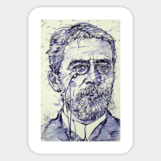 ANTON CHEKHOV - watercolor and ink portrait Sticker by lautir